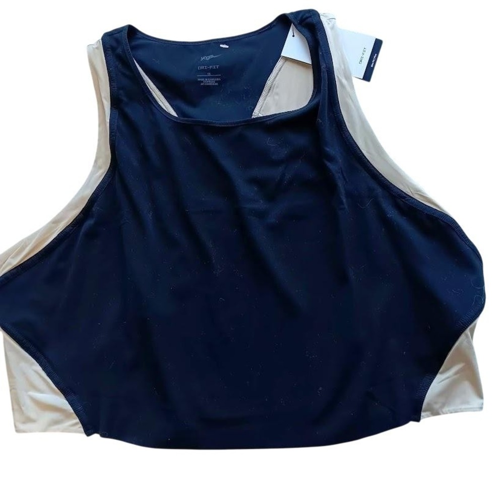 Nike Sports Bra Womens 1X Black Colorblock Yoga Dri-FIT Plus Size Racerback